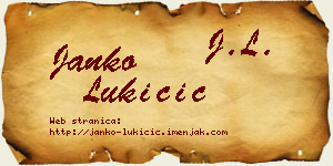 Janko Lukičić vizit kartica